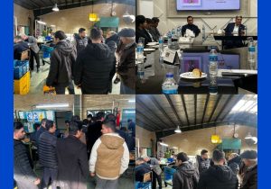 بازدید تعدادی از همکاران از خط تولید کارخانه اذران